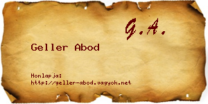 Geller Abod névjegykártya